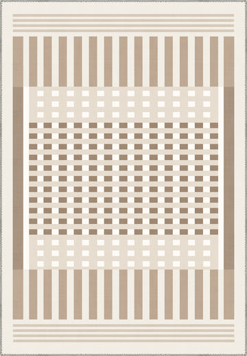Quillon Striped Cream Rug