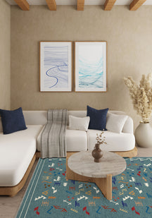 Miran Teal Berber Rug