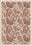 Brown paisley rug on a cream background.