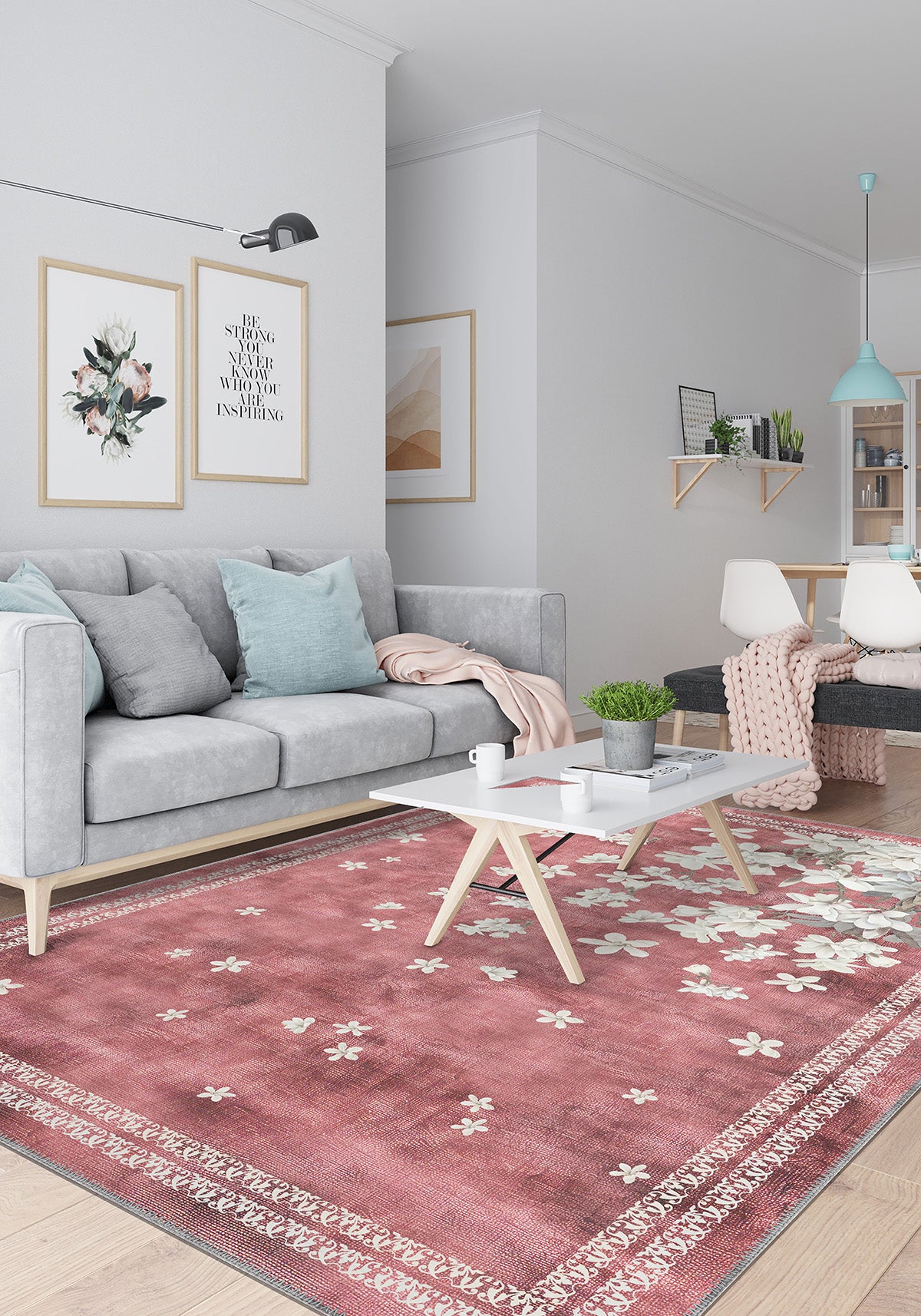 Hanami Pink Japanese Rug