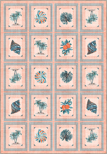 Coral rug for beach homes.