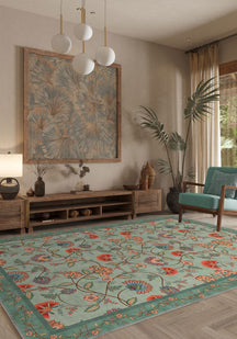Laleh Green Floral Rug