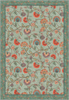 Green floral paisley rug