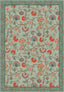 Green floral paisley rug