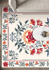 White floral rug for living room.