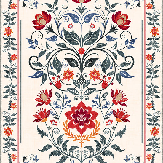Floral Anatolian rug for living room.