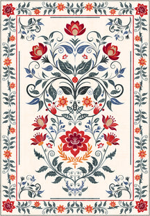 Floral Anatolian rug for living room.