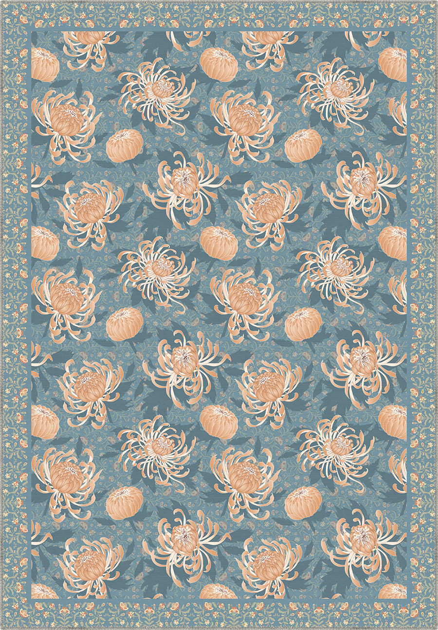 Blue floral rug