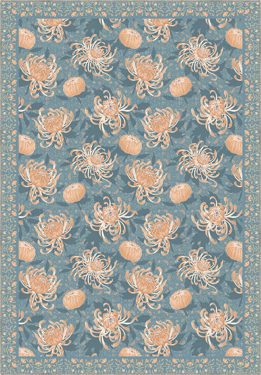 Blue floral rug