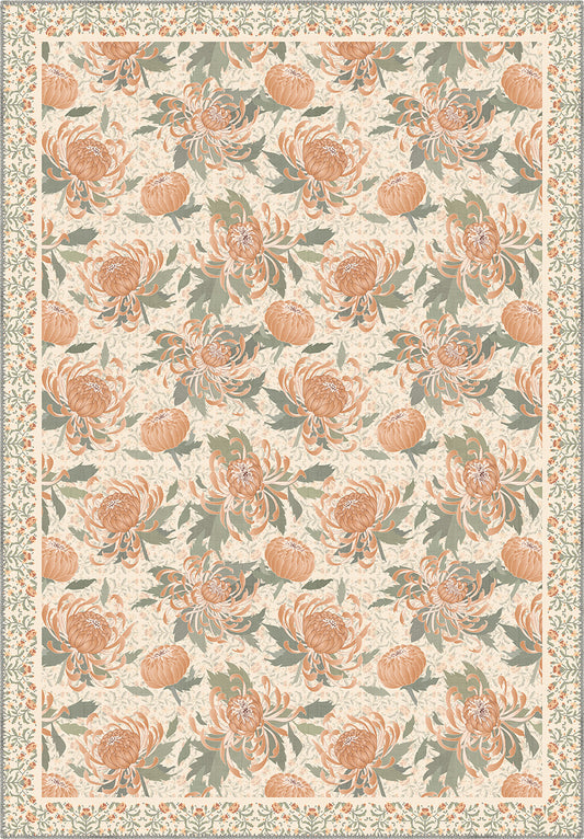 Eulalia Coral Floral Rug