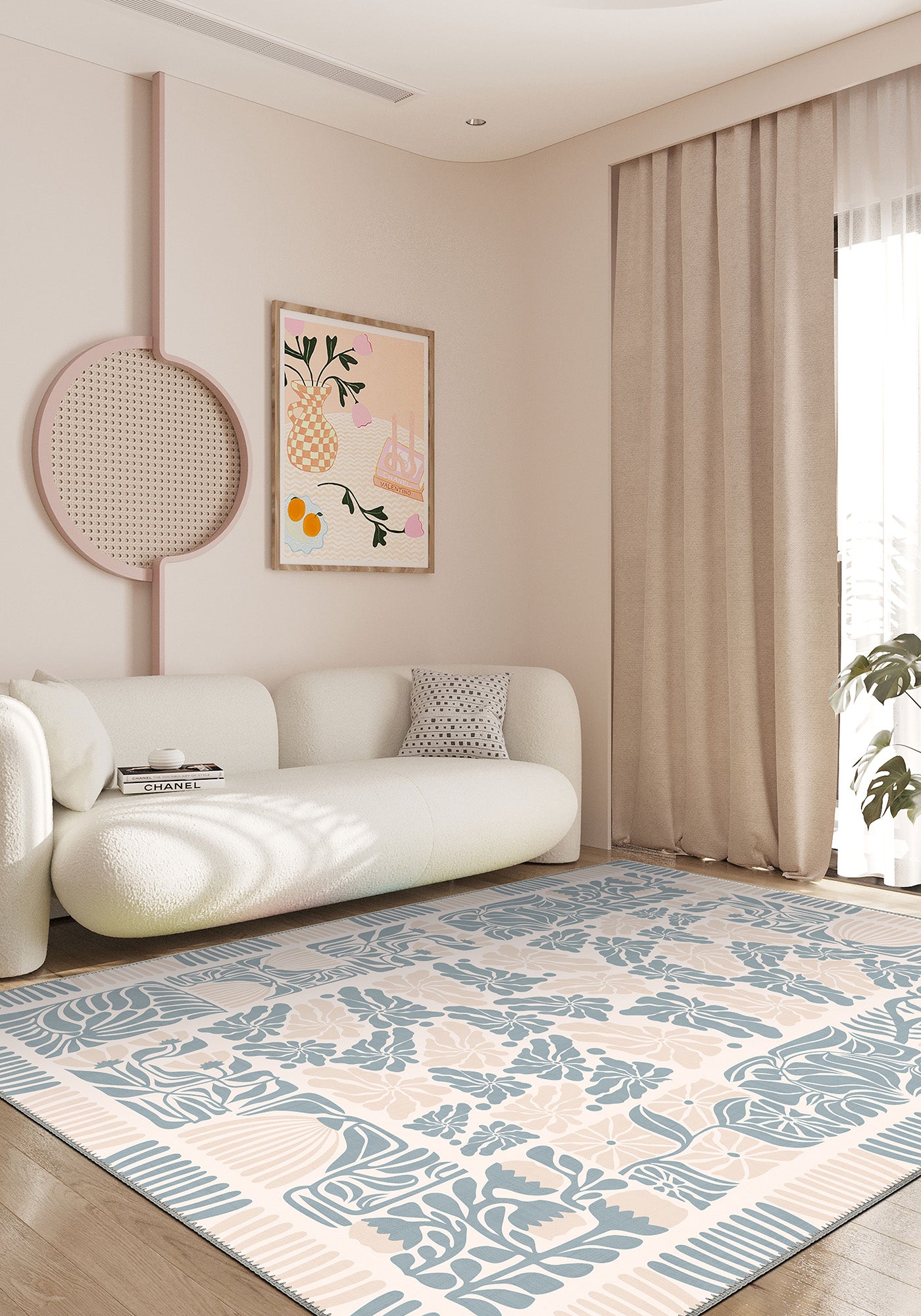 Pastel rug for living room.