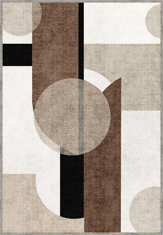 Taupe Geometric Rug