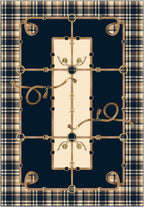 Navy Tartan Rug with Equestrian Details.