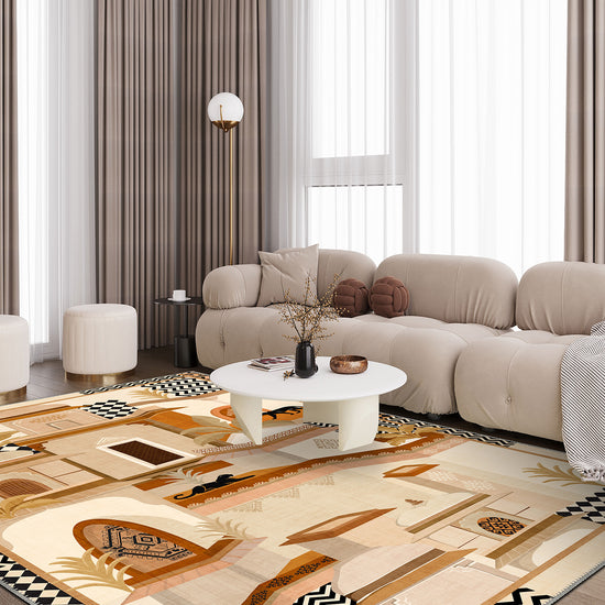 Modern eclectic rug for living room.