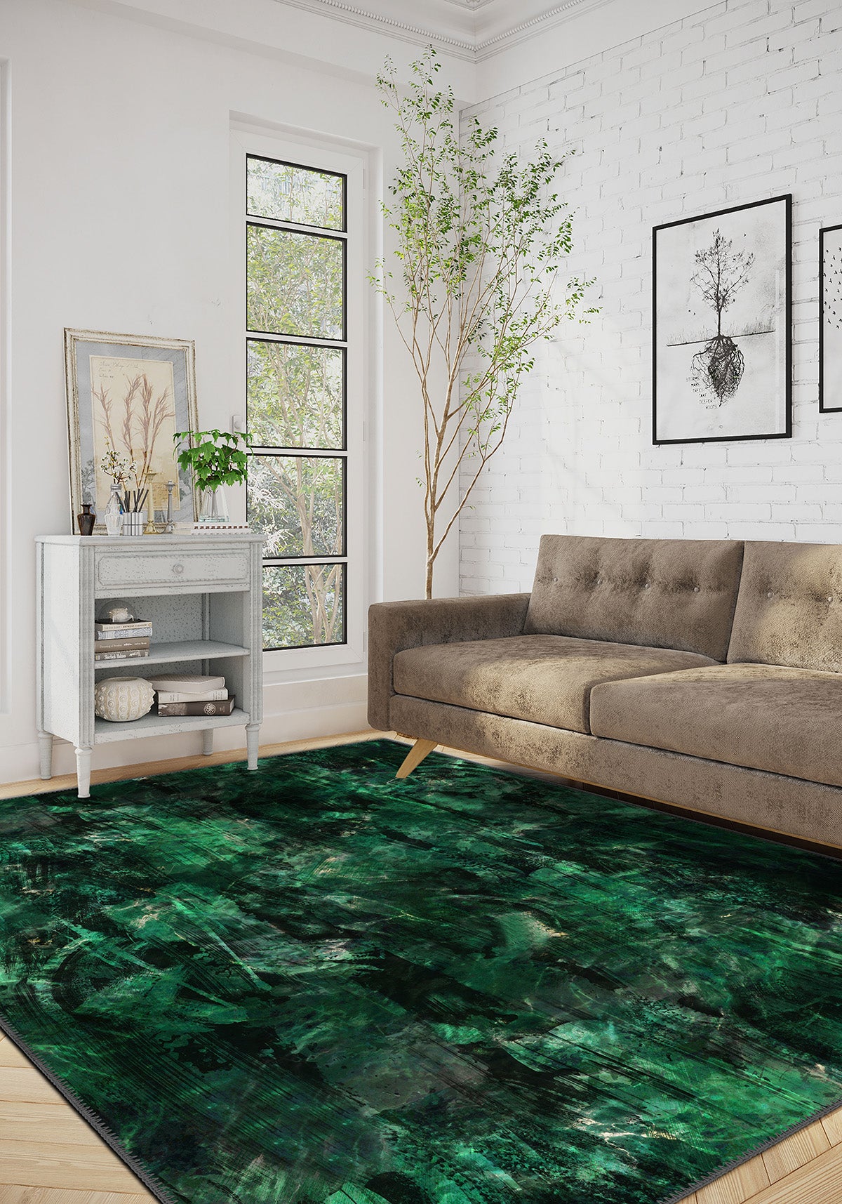 Verdara Emerald Green Rug | Rugette Living Room Rug