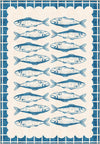 Blue fish rug.