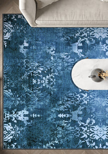 Blue Damask Rug For Living Room