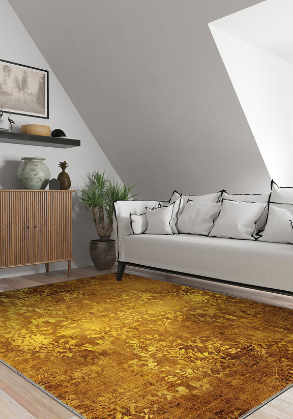 Lily Gold Vintage Rug | Rugette Yellow Rug for Living room
