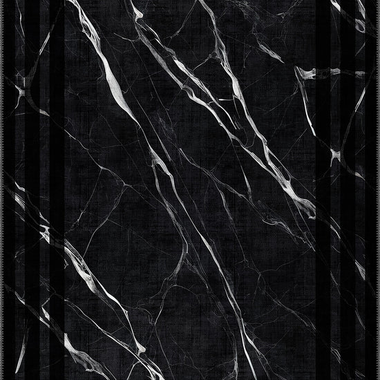Black marble rug for living room, dining room, man cave, bedroom, kitchen.