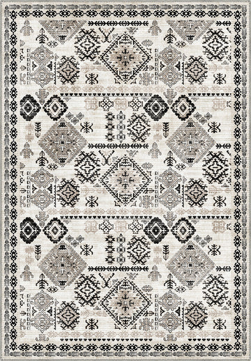 Black and white Turkish Kilim Rug