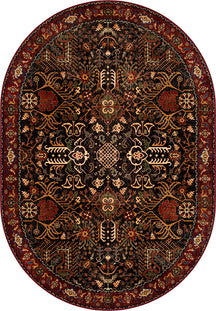 Kairo Black Burgundy Persian Rug