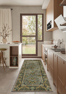 Arabella Sage Green Victorian Rug