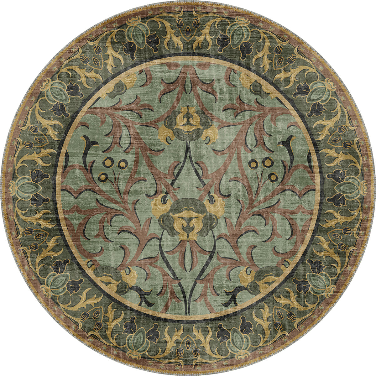 Arabella Sage Green Victorian Rug