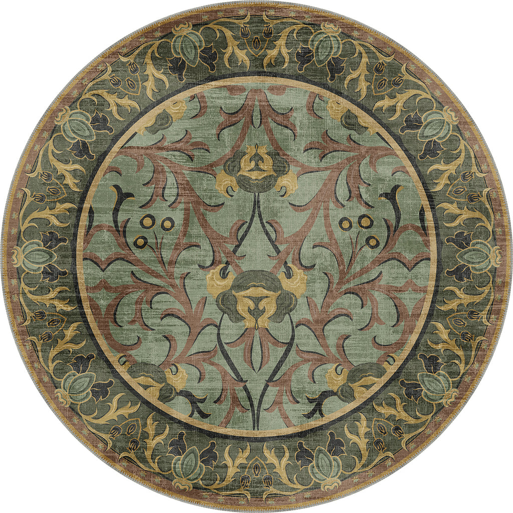 Arabella Sage Green Victorian Rug