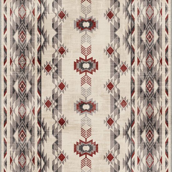 Beige navajo rug for living room.