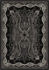 Black Persian Style Isfahan rug for living room.