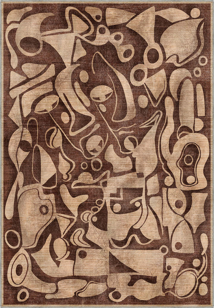 Virella Brown Abstract Rug