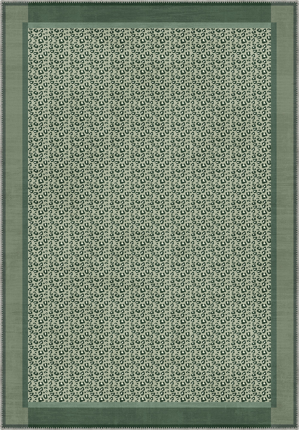 Zafira Green Leopard Rug