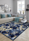 Elaris Blue Floral Ikat Rug