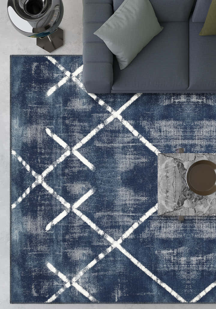 Margot Washable Blue Rug