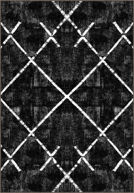 Margot Washable Black and White Rug