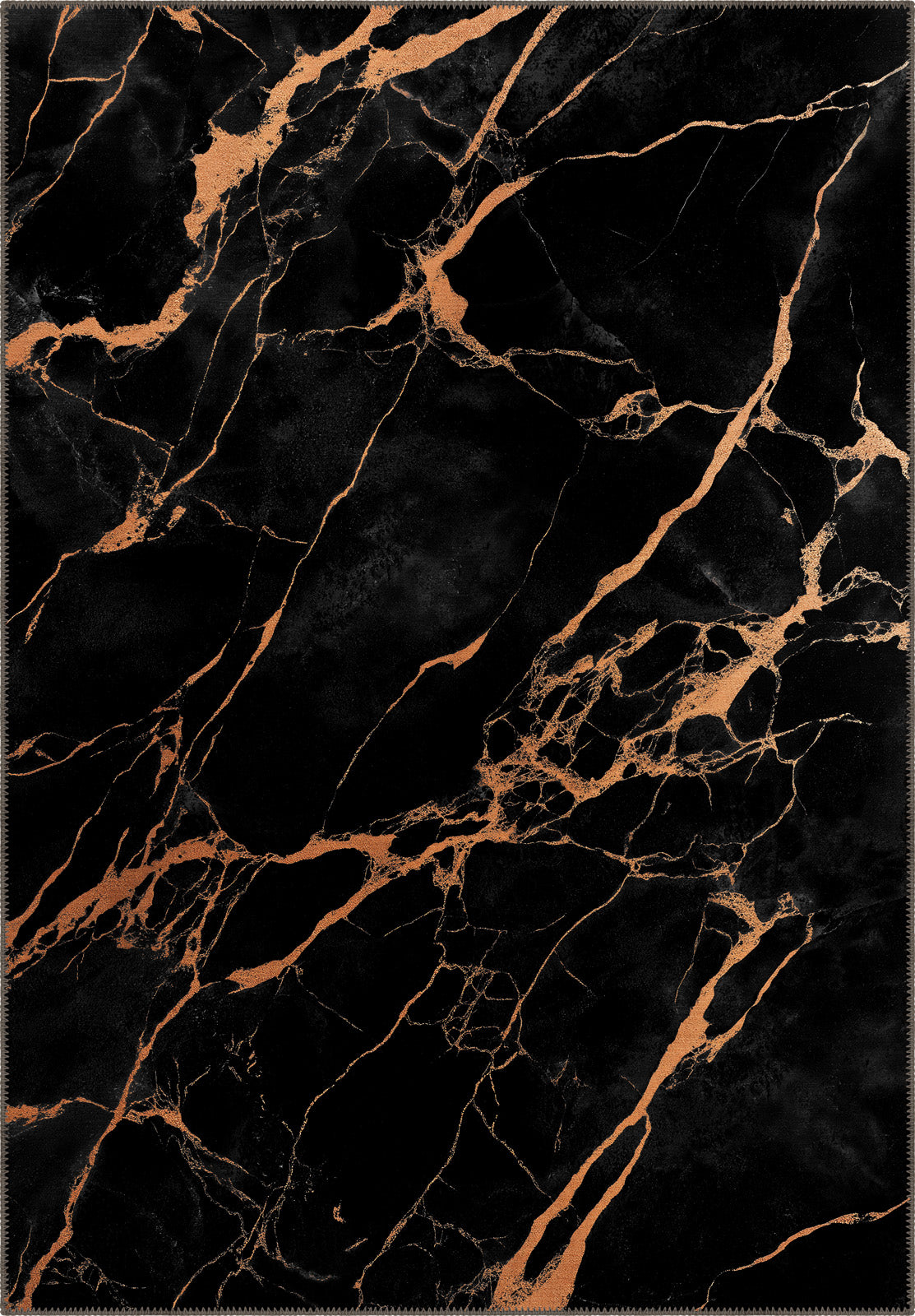 Julia Black Orange Marble Rug | Rugette
