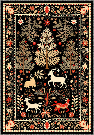 Xylar Bordered Christmas Rug