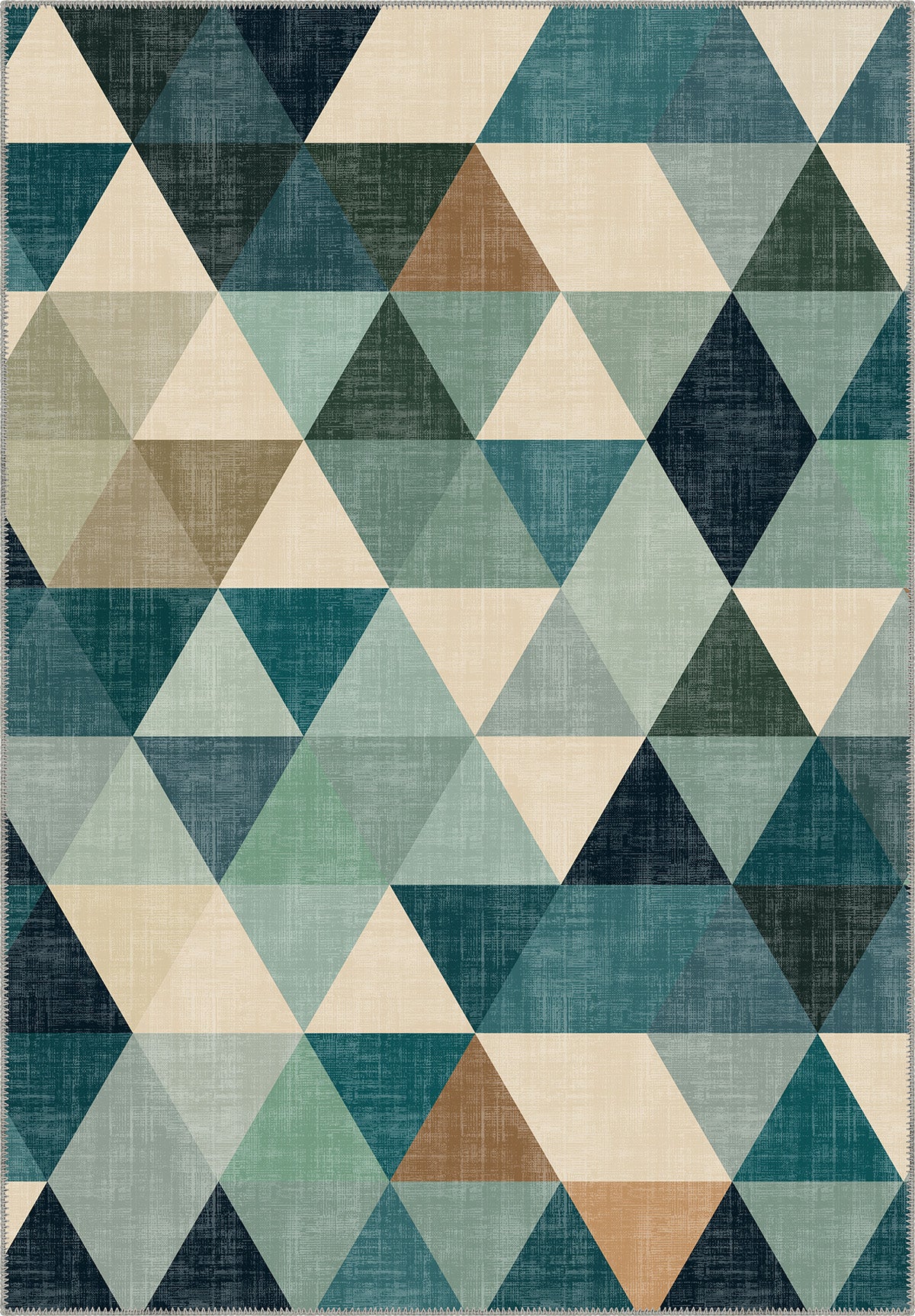 Faelanor Blue Geometric Washable Rug | Rugette