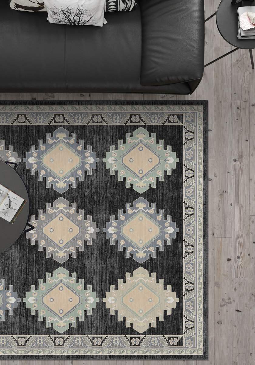 Taos Charcoal Navajo Inspired Rug