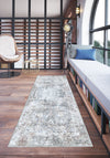 Ethan Brown Blue Erased Rug