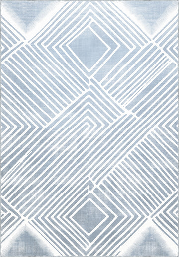 Bram Light Blue Art Deco Rug