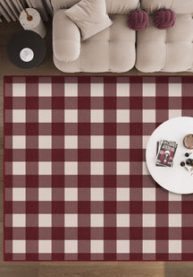 Jove Checkered Red Rug