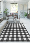 Jove Checkered Black and White Rug