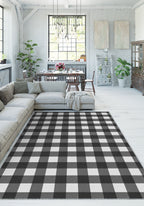 Jove Checkered Black and White Rug
