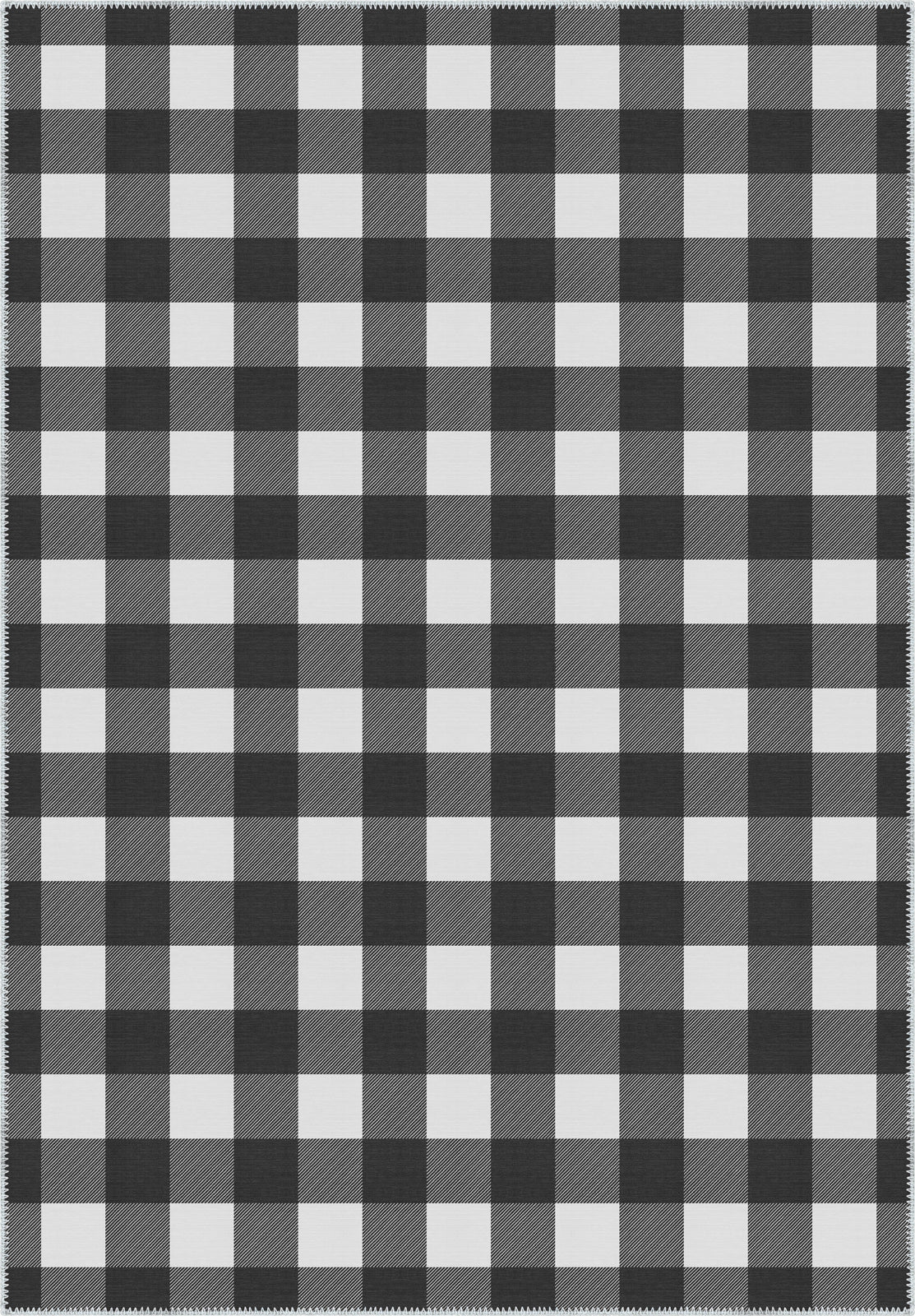 Jove Checkered Black and White Rug