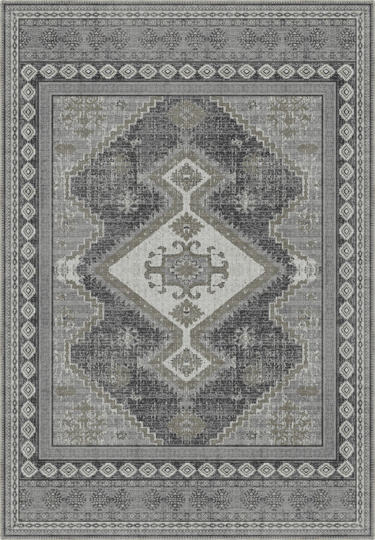 Magnus Medallion Grey Rug