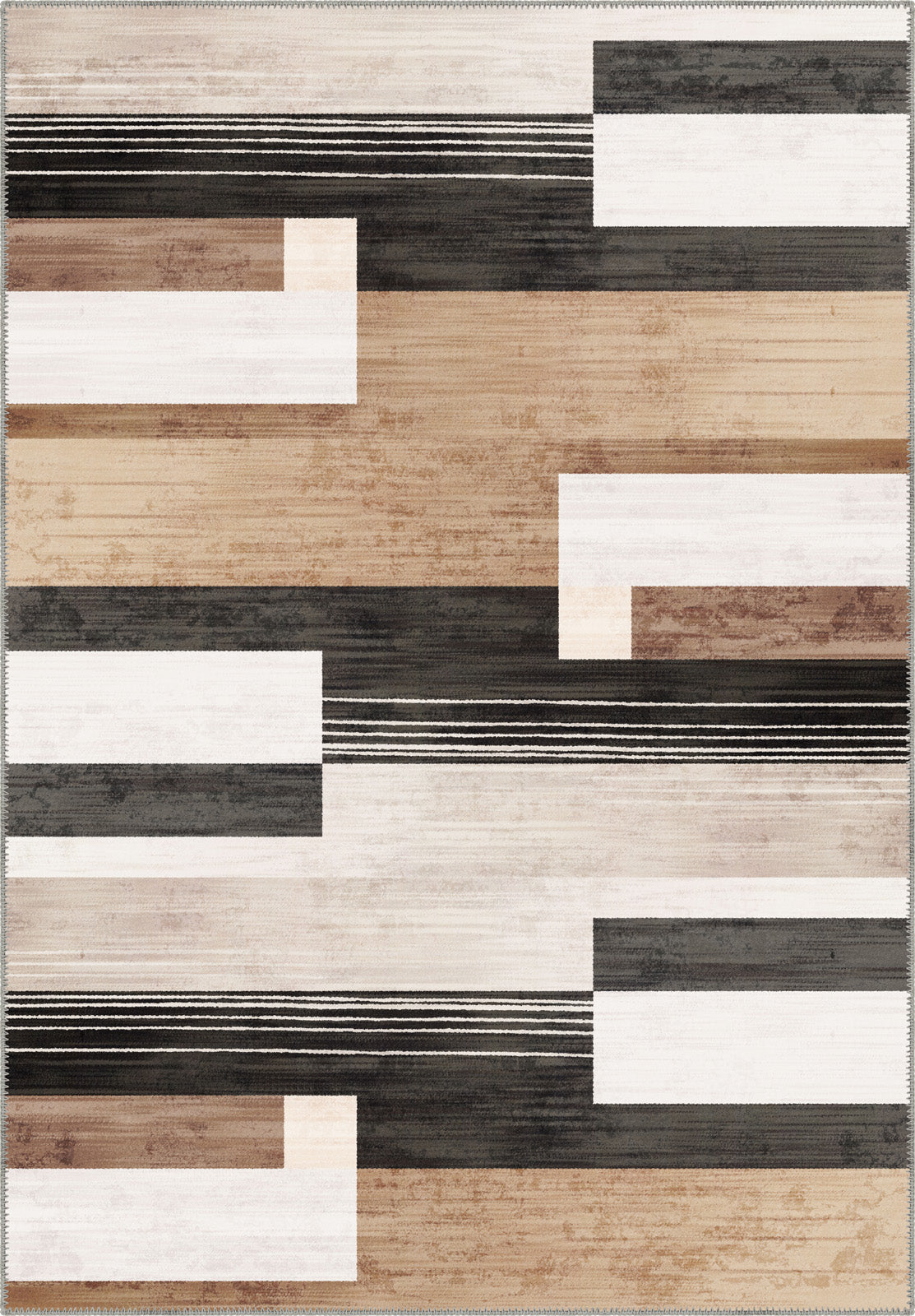 Nerissa Geometric Brown Rug | Rugette