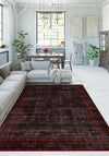 Anya Black Red Distressed Rug