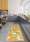 Livia Orange Washable Kitchen Rug