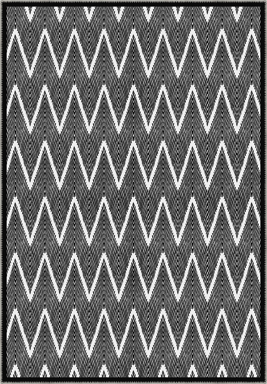 Siena Black and White Chevron Rug